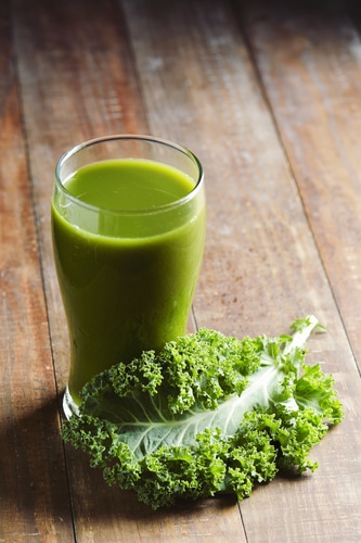 Kale smoothie in a glass