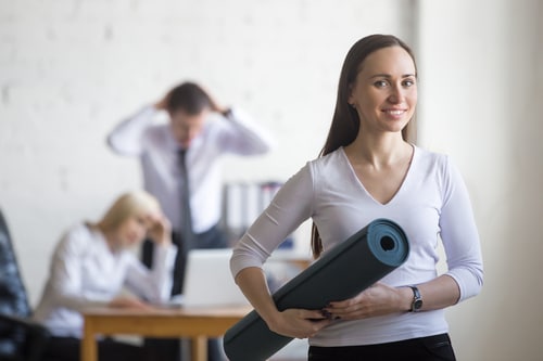 Woman and Fitness at Work - Corporate Wellness San Diego