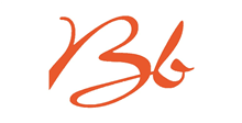 An orange logo with the word bb.